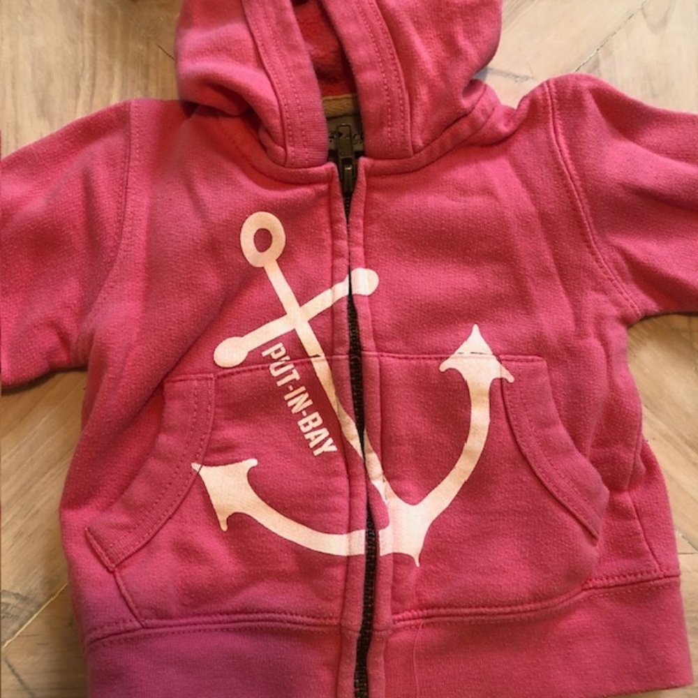 Baby Girl "Put-in-Bay" Pink Hoodie Size 6M - Picture 2 of 4